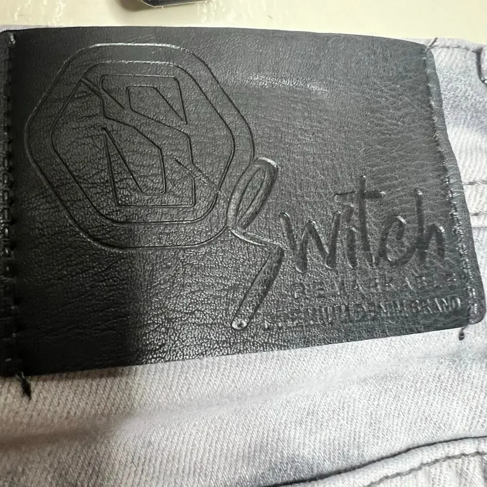 Switch Remarkable Jeans 34x30 Mens Slim Tapered Destroyed Paint Drip Streetwear
